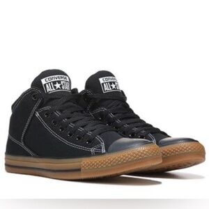 Converse All Star Black Mid Sneakers with Gum Rubber Soles M7 W9